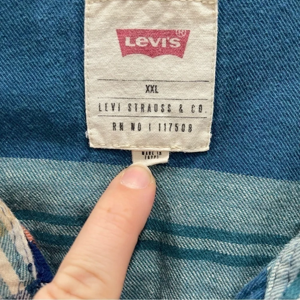 Levi’s Plaid Snap Front Long Sleeve Shirt Men’s XXL